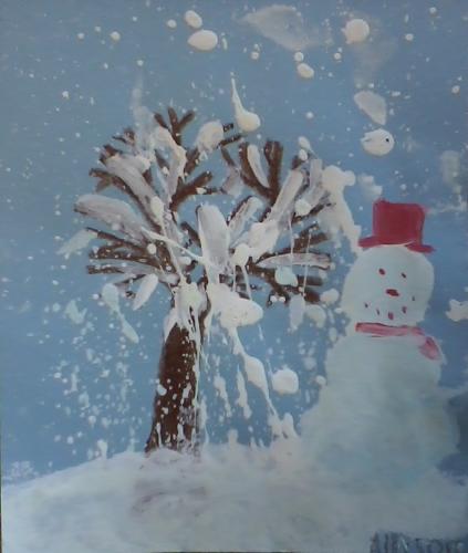 Winter scene "Snow Splatter" 3rd grade