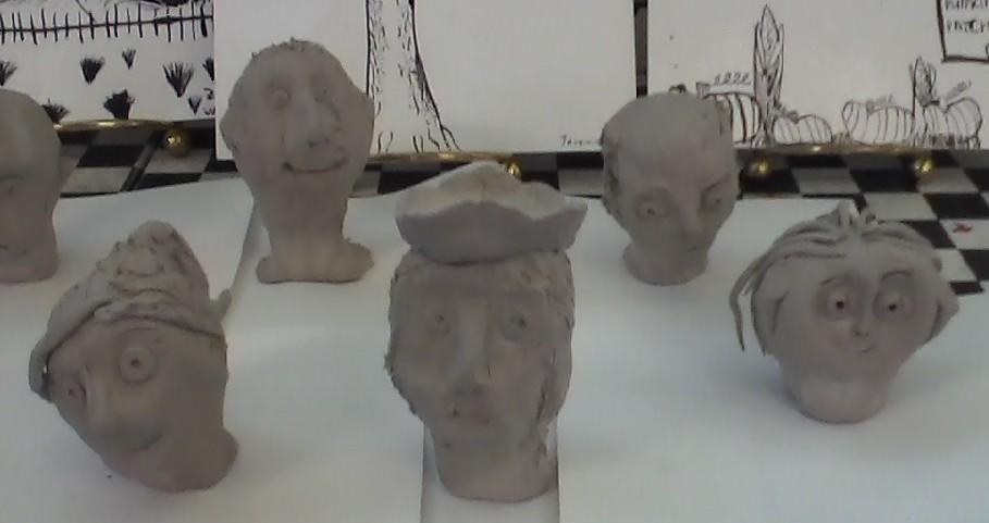 Clay portrait sculptures, Marblex Clay