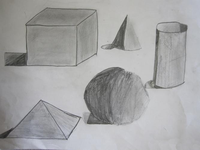 shading forms exercise, 5th grade