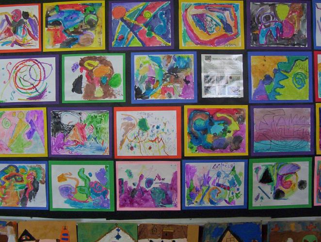 "Kandinsky" abstract art, 1st grade