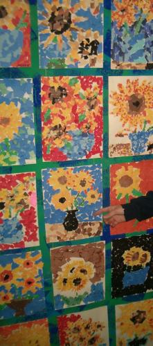 Paper Mosaic "Van Gogh Sunflowers" 