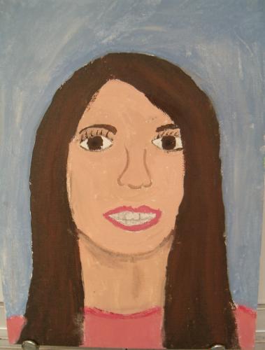 Acrylic on Canvas Board, Self Portrait