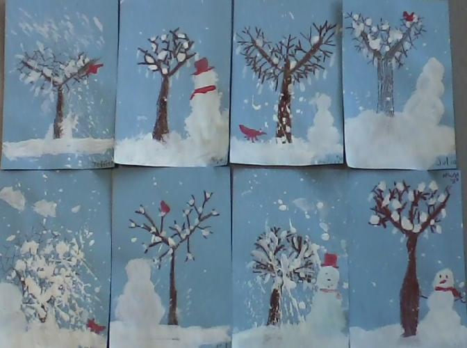 Winter scene "Snow Splatter" 3rd grade