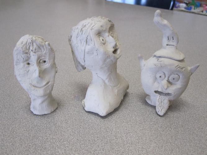 Clay portrait sculptures, Marblex Clay