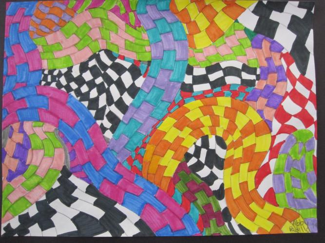 Sol LeWitt inspired design, 7th grade