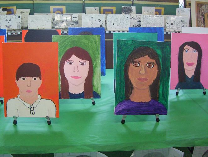 Acrylic on Canvas Board, Self Portraits