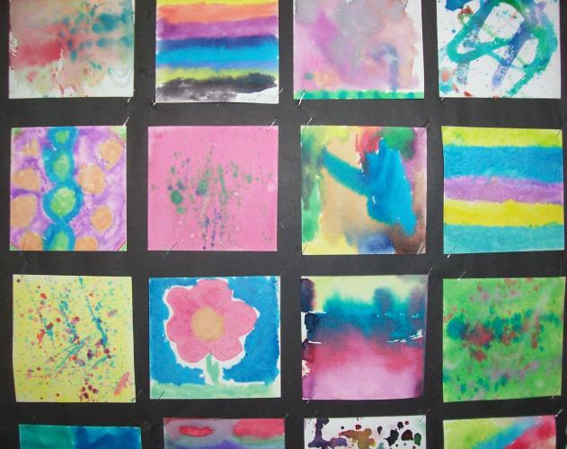 Art Club experiments with watercolor washes