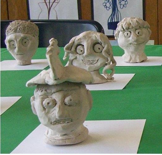 Clay portrait sculptures, Marblex Clay