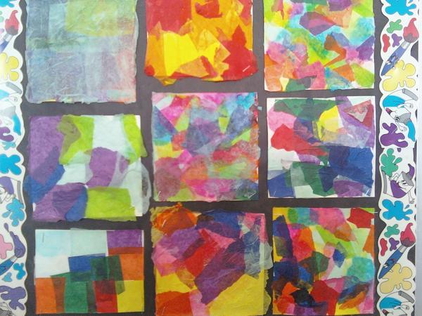 Tissue Paper Mosaic Collages