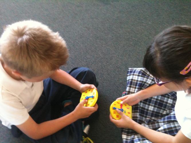 Learning to tell time.
