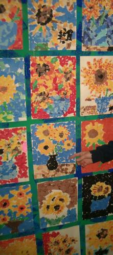 Paper Mosaic "Van Gogh Sunflowers" 