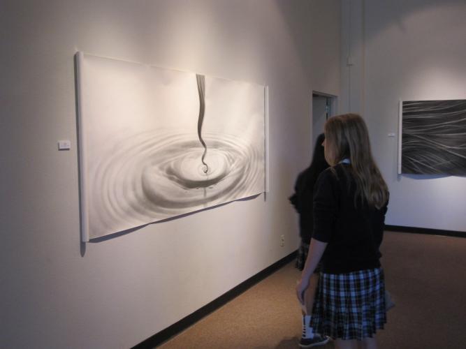 In a gallery at the Sac State library