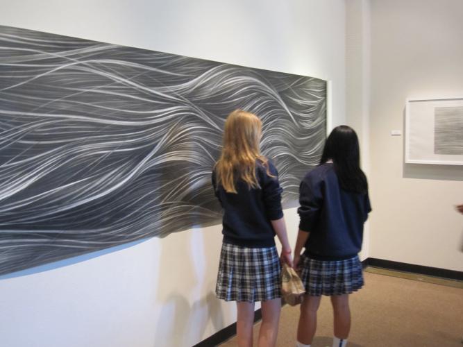 In a gallery at the Sac State library