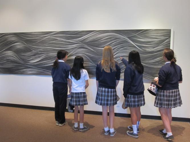 In a gallery at the Sac State library