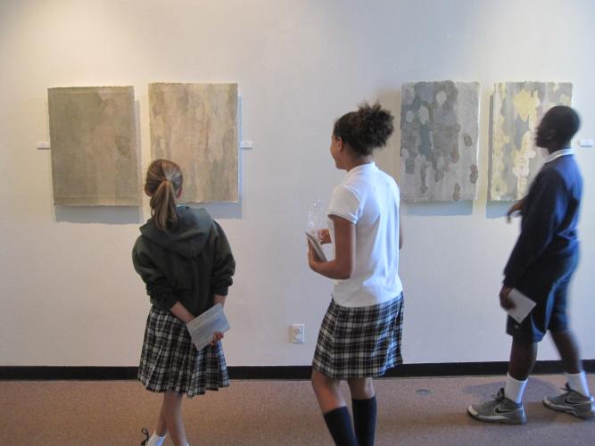 In a gallery at the Sac State library