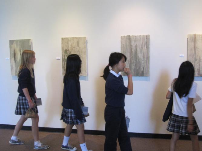 In a gallery at the Sac State library