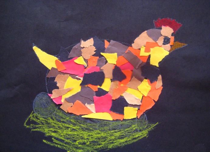  Hen Paper Mosaic, 2nd grade