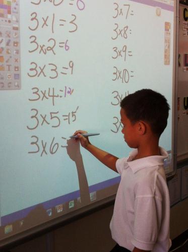 Working on a smart board,