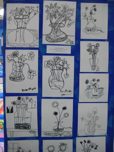 Contour Line Still Life, 5th grade