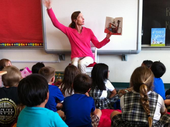 Mrs. Schneider - one of our special guest readers!