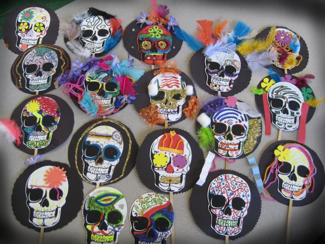 Día de los Muertos skull masks 
