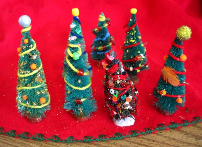Embellished Miniature Christmas Trees 