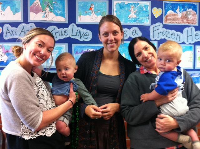 Jamie Flatland stopped by with her twins.